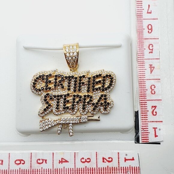 14K Gold Plated Cubic Zircon Pendant, EVBRS541 - Picture 11 of 11